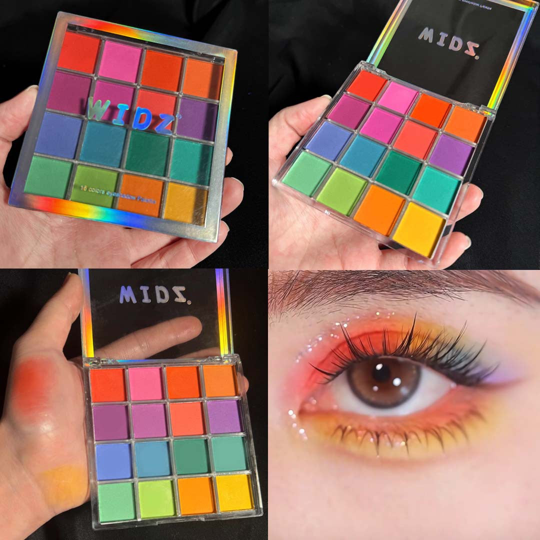 Paleta de sombras de ojos de arco iris de 16 colores