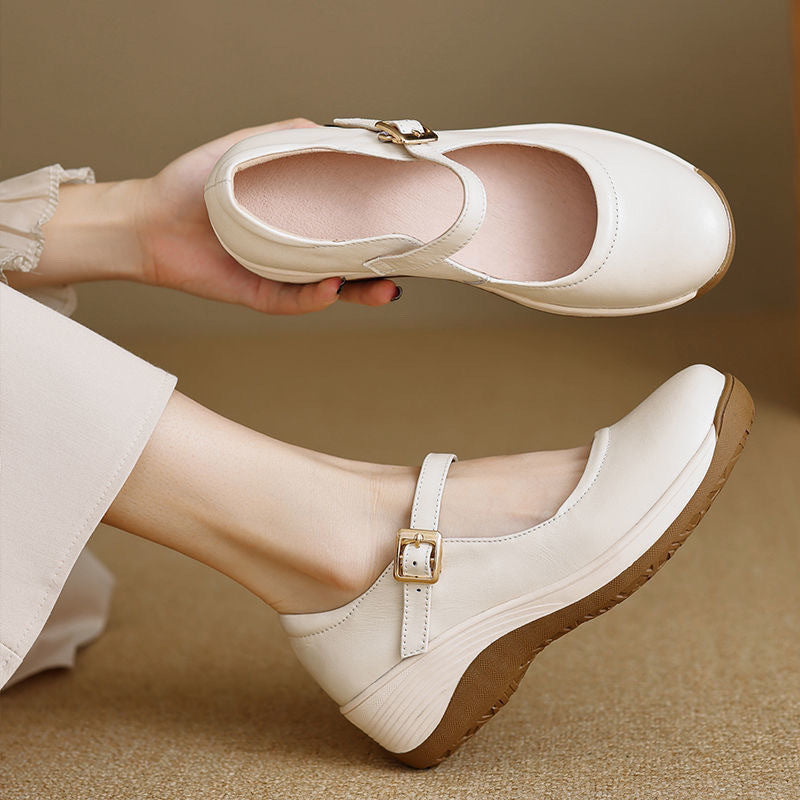 Nuevos zapatos de suela blanda estilo francés