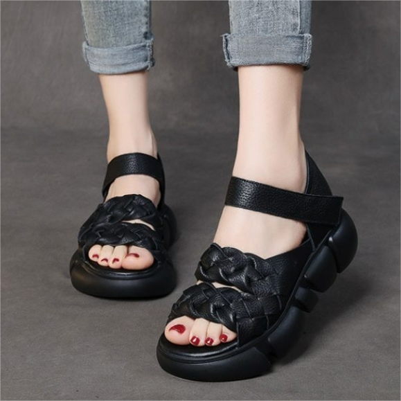 2025 Sandalias de cuero genuino