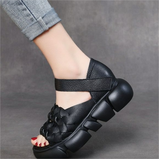 2025 Sandalias de cuero genuino