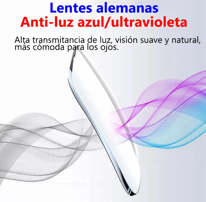 Gafas de lectura con zoom inteligente y automático con luz azul