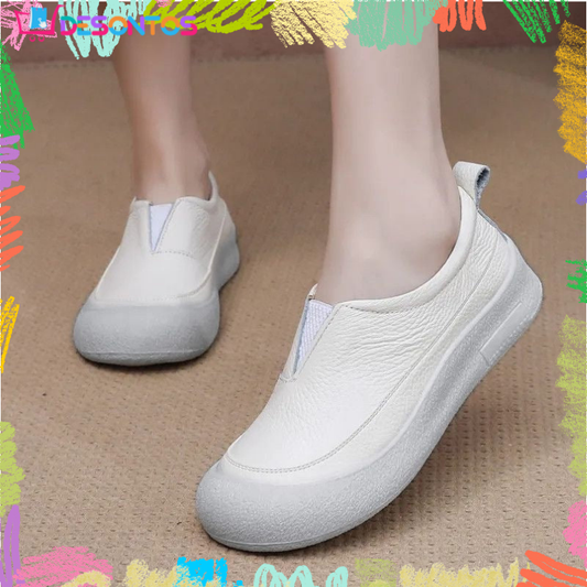Zapatos de plataforma bicolor 100% cuero genuino