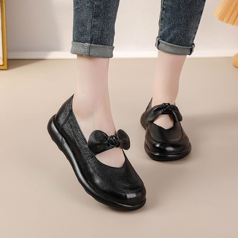 Zapatos cómodos de cuero con suela blanda