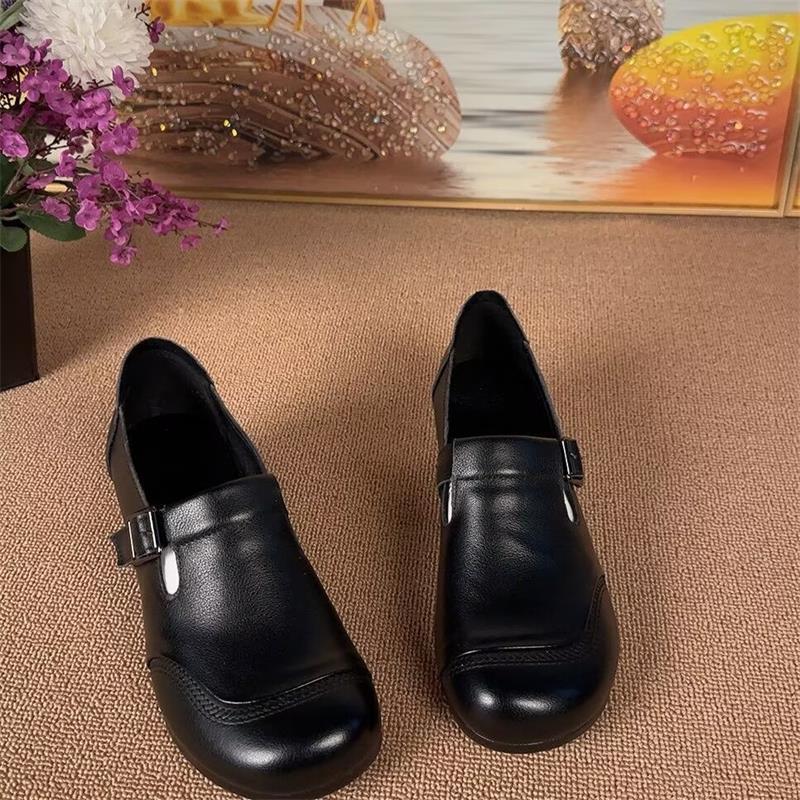 Zapatos planos de piel de vacuno suave
