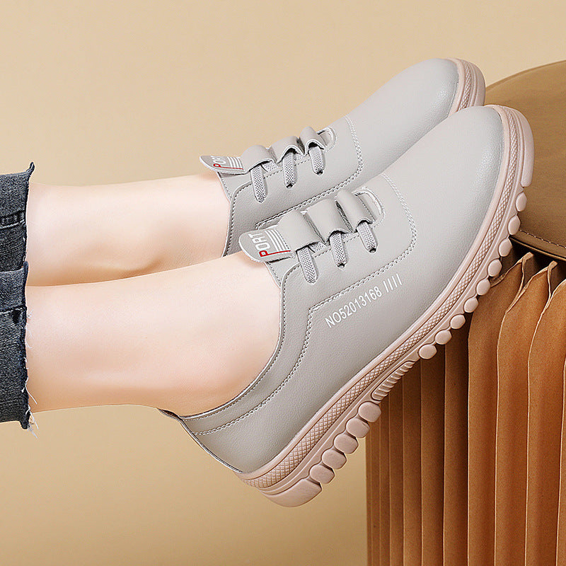 Zapatos casuales de cuero con suela blanda