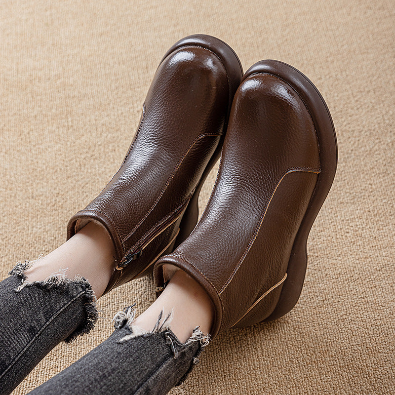 Botines de Piel con Acabado Sofisticado