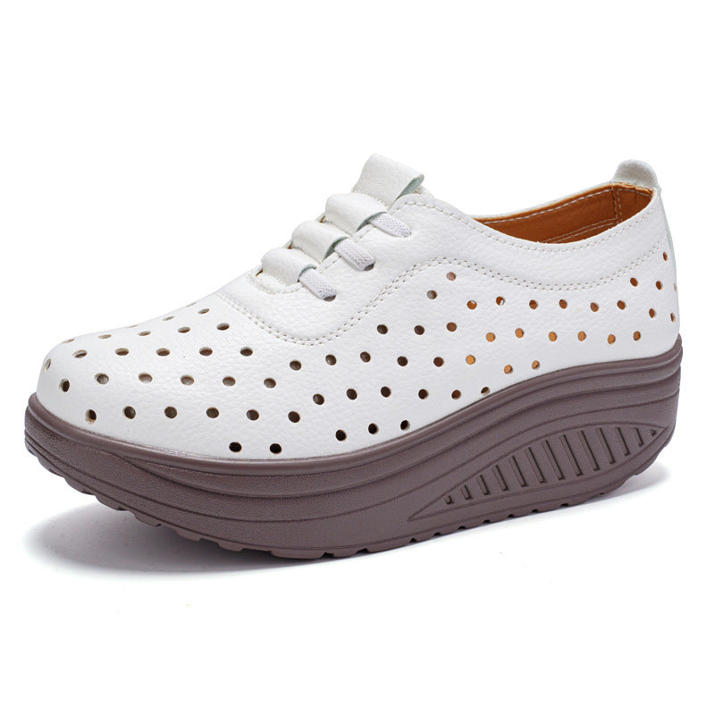 Zapatos de piel con altura extra tipo slip-on