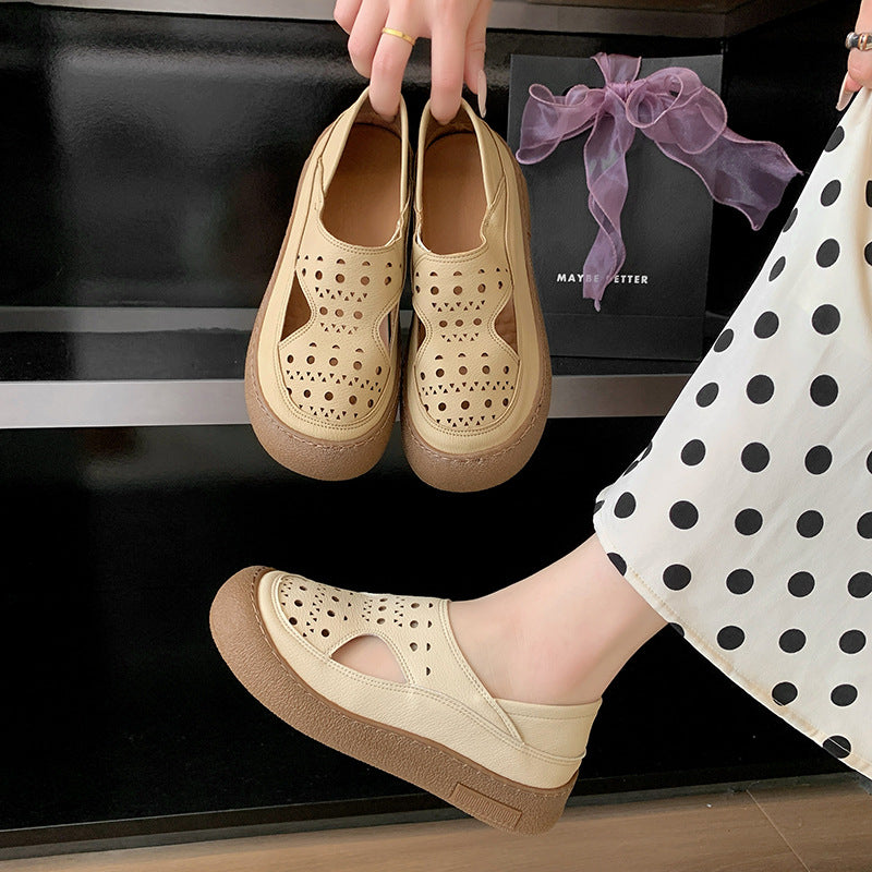 Sandalias suaves y cómodas con punta redonda