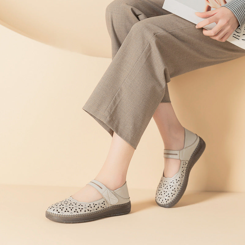 Zapatos de piel genuina con suela de goma flexible
