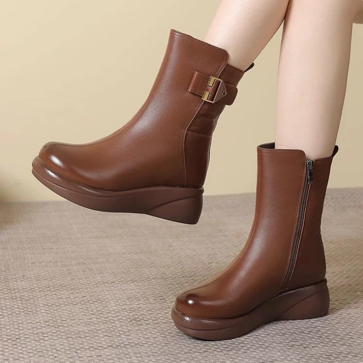 Desontos™ botines de lana de cuero genuino