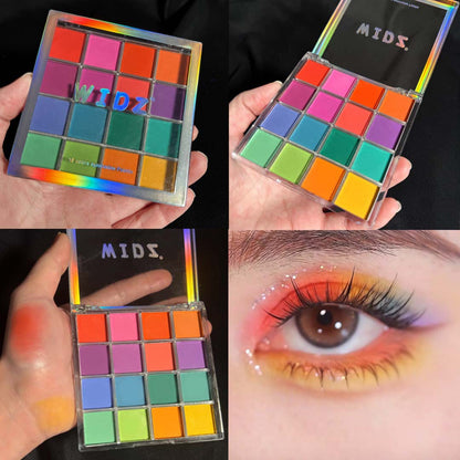 Paleta de sombras de ojos de arco iris de 16 colores