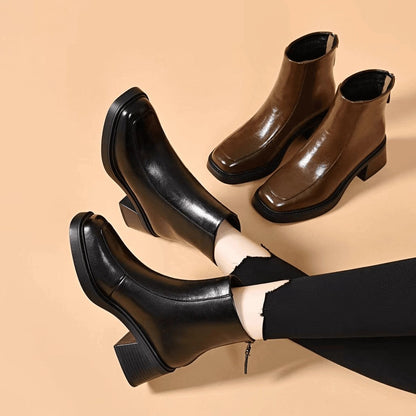 Botines de tacón grueso para mujer