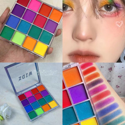 Paleta de sombras de ojos de arco iris de 16 colores
