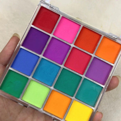 Paleta de sombras de ojos de arco iris de 16 colores