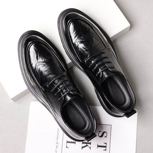 🐂Doble cuero🐂Zapatos brogue que realzan la altura de los hombres