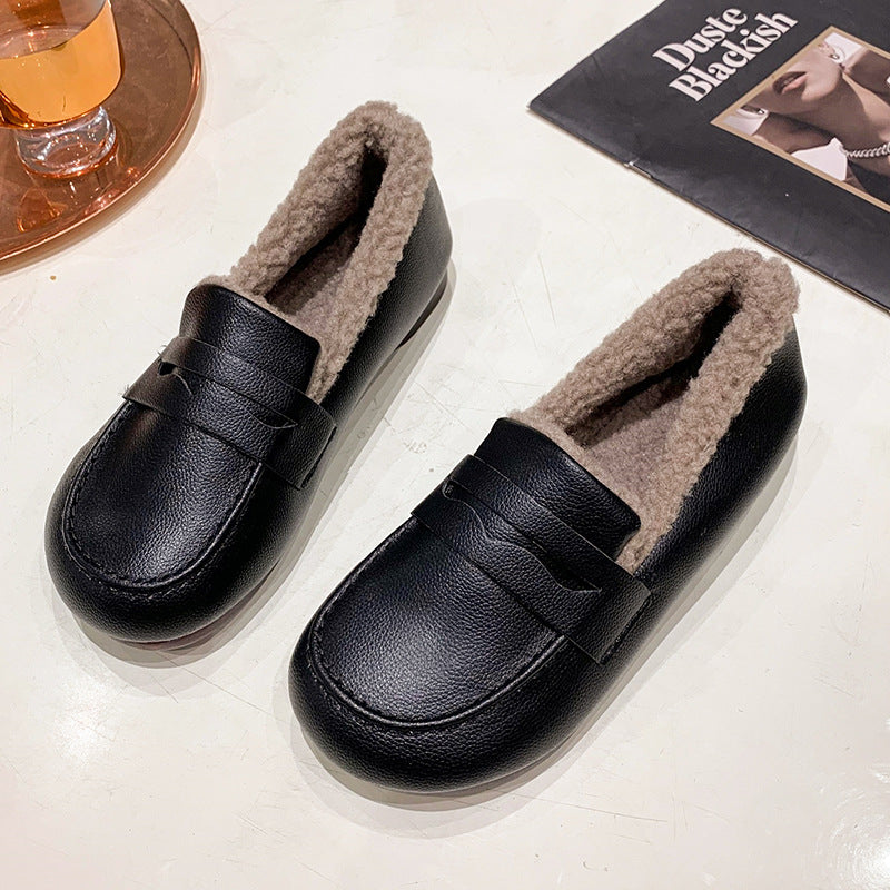 Mocasines de invierno para mujer (material de lana)