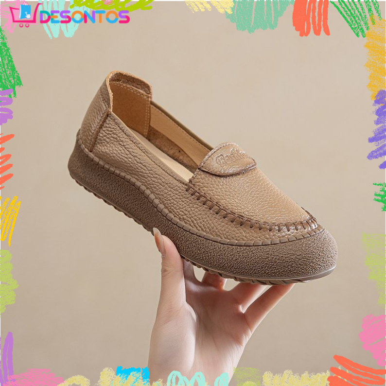 Zapatos de suela blanda 100% de piel de vaca auténtica.