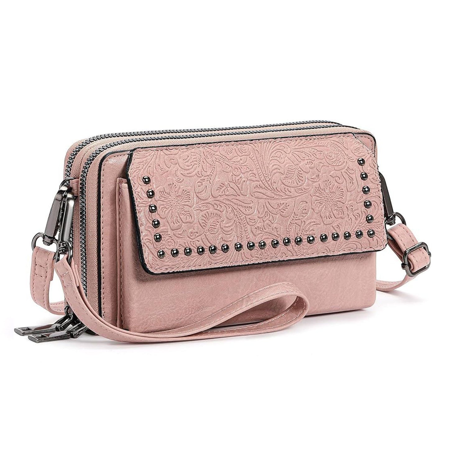 Bolso bandolera con estampado artesanal