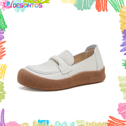 Zapatos de cuero punta redonda muy suaves