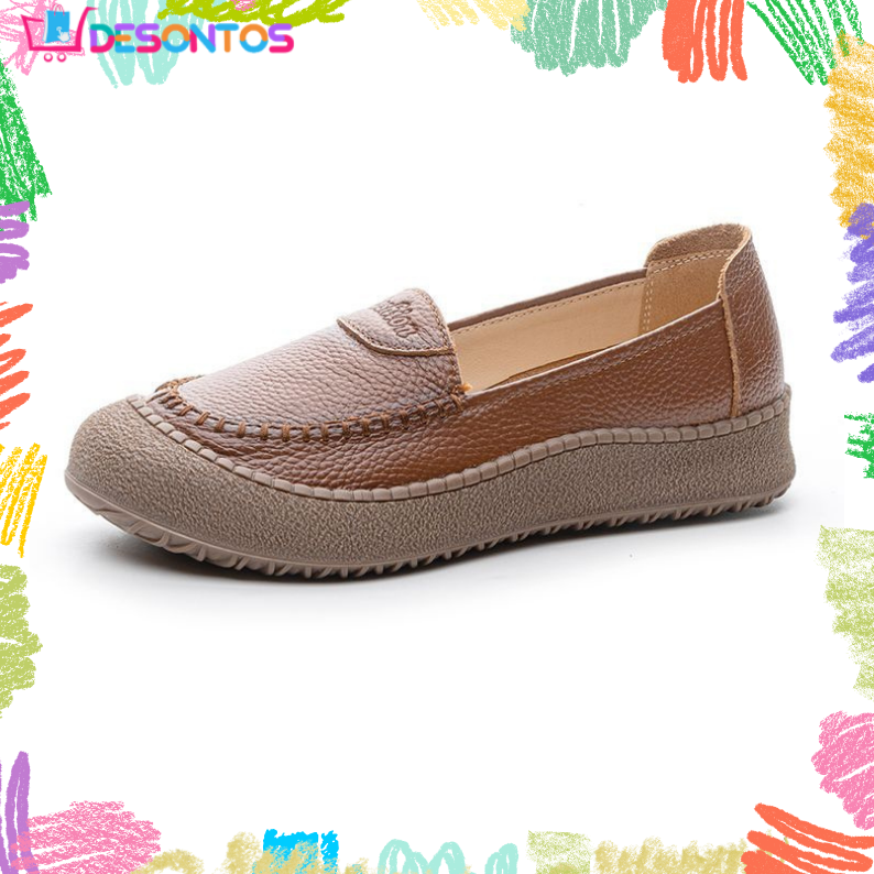 Zapatos de suela blanda 100% de piel de vaca auténtica.