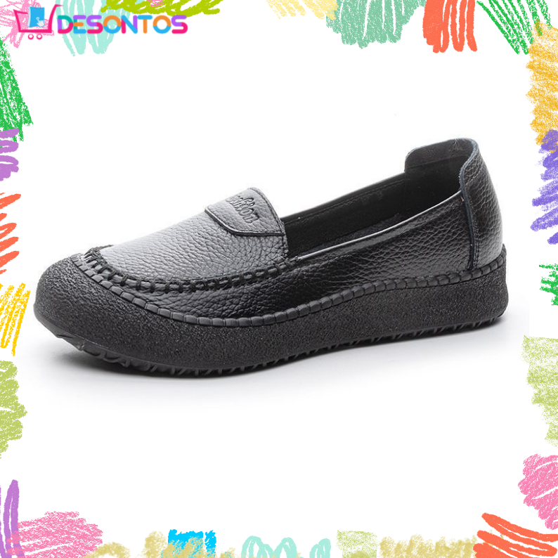 Zapatos de suela blanda 100% de piel de vaca auténtica.