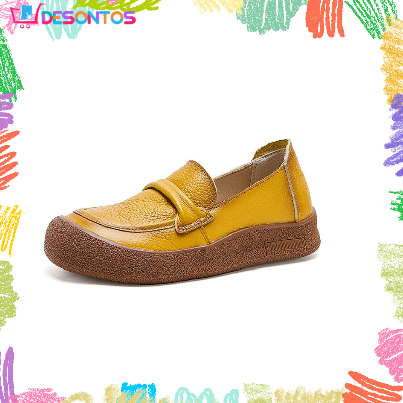 Zapatos de cuero punta redonda muy suaves
