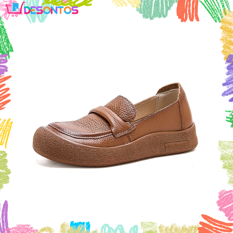 Zapatos de cuero punta redonda muy suaves