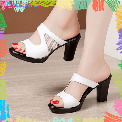 Zapatos de cuero tacón alto – Verano