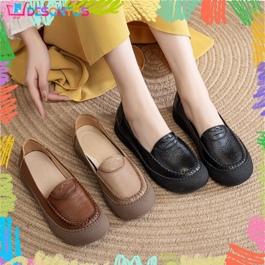 Zapatos de suela blanda 100% de piel de vaca auténtica.