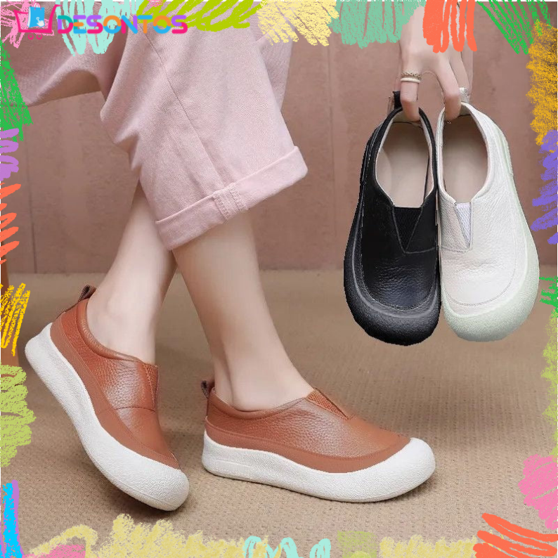 Zapatos de plataforma bicolor 100% cuero genuino