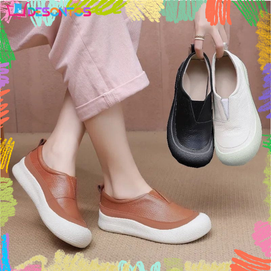 Zapatos de plataforma bicolor 100% cuero genuino