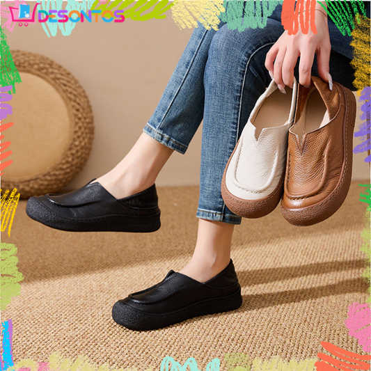 Zapatos casuales de cuero 100% genuino