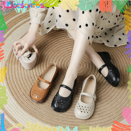 Zapatos transpirables de suela blanda fabricados en piel auténtica.