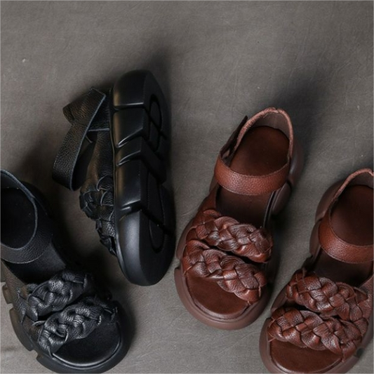 2025 Sandalias de cuero genuino