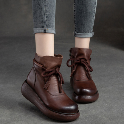 Botines con Caña Fruncida y Plataforma