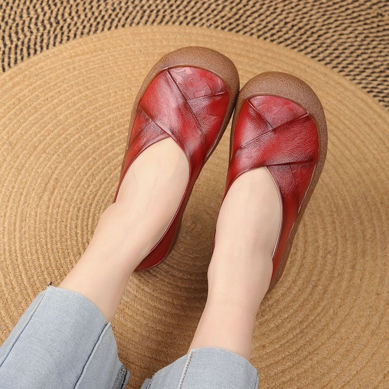 Zapato de Piel Cómodo Estilo Vintage Mujer.