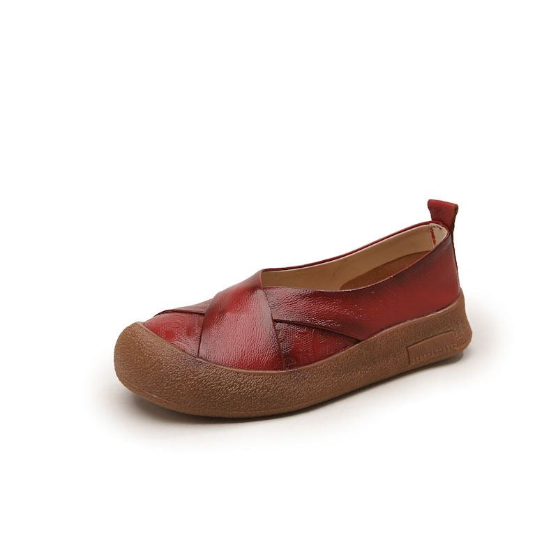 Zapato de Piel Cómodo Estilo Vintage Mujer.