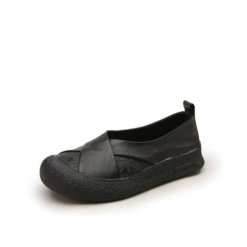 Zapato de Piel Cómodo Estilo Vintage Mujer.