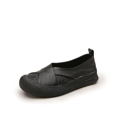Zapato de Piel Cómodo Estilo Vintage Mujer.