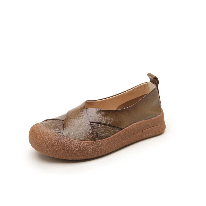 Zapato de Piel Cómodo Estilo Vintage Mujer.