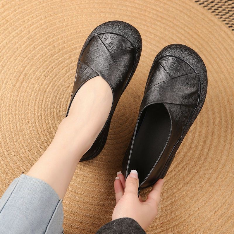 Zapato de Piel Cómodo Estilo Vintage Mujer.