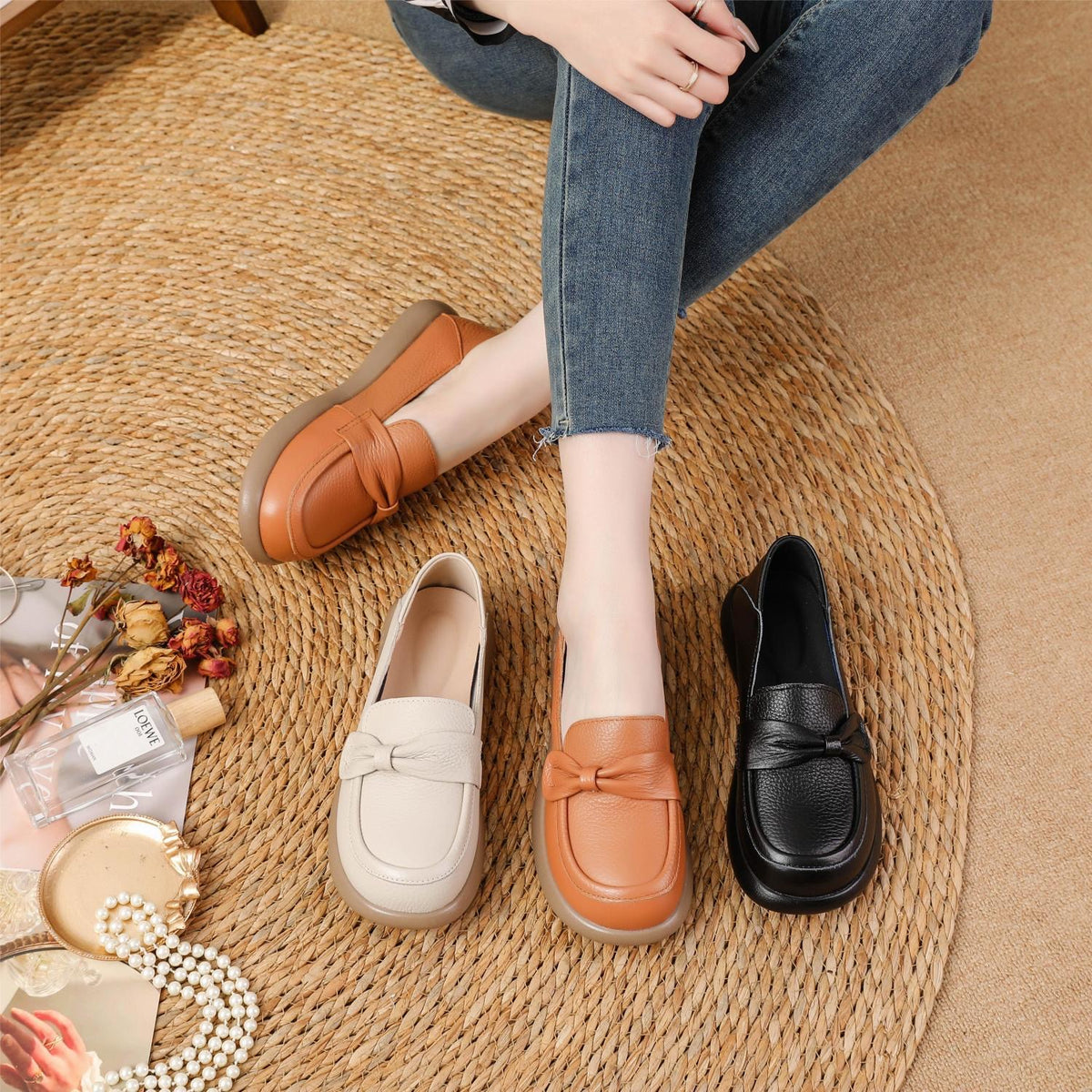 Mocasines de Mujer con Moño