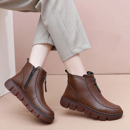 Botines de Mujer con Plataforma Gruesa y Forro Cálido