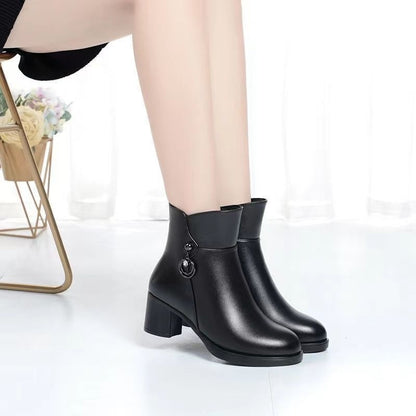 Botines Negros de Tacón Elegantes para Mujer