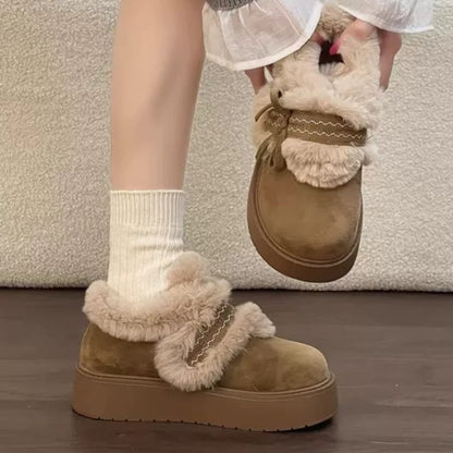 Botines de Plataforma con Peluche para Mujer
