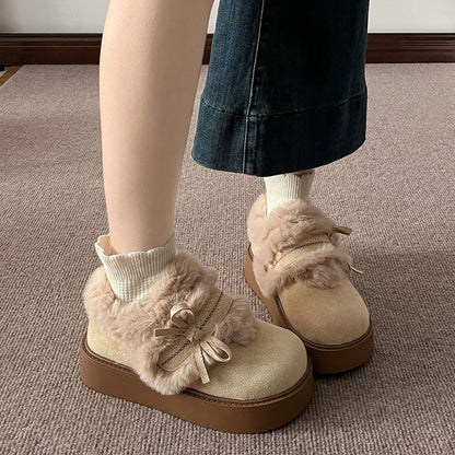 Botines de Plataforma con Peluche para Mujer