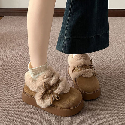 Botines de Plataforma con Peluche para Mujer