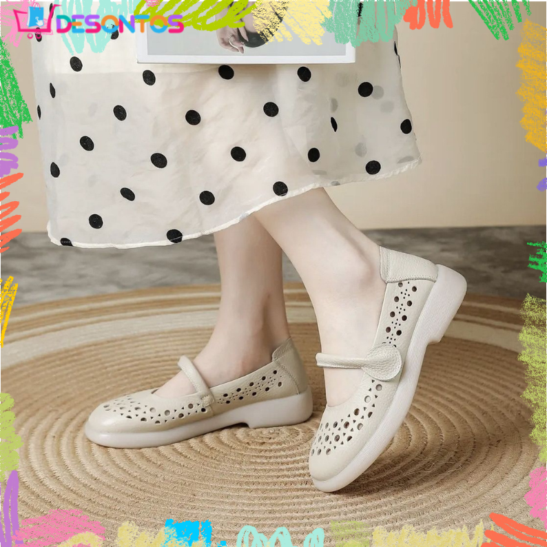 Zapatos transpirables de suela blanda fabricados en piel auténtica.