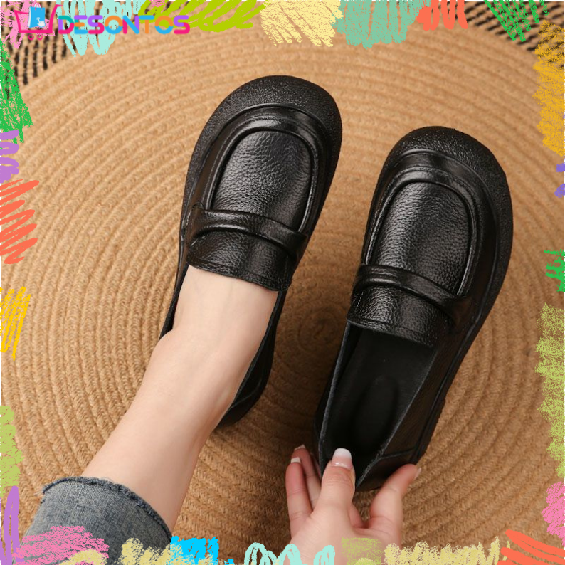 Zapatos de cuero punta redonda muy suaves