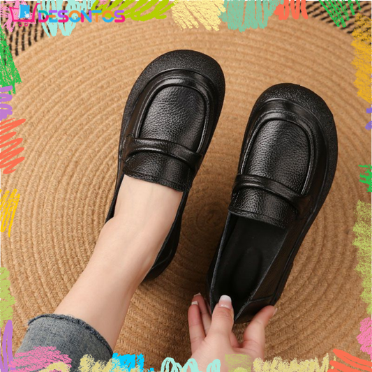 Zapatos de cuero punta redonda muy suaves